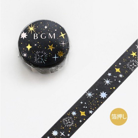華夜・星 燙金 紙膠帶