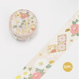 Life・ 山茶花 燙金 紙膠帶